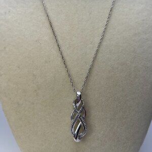 Kay Jewelers Sterling Silver & 1/10 ctw. Diamond Double Twist Necklace - NWT